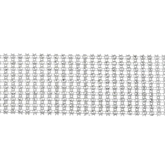 1.18" Silver Round Diamond Mesh Trim by Celebrate It® Fashion Mode